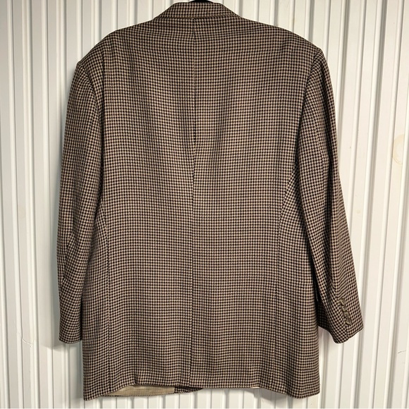 VTG Christian Dior Le Connaisseur Men’s Beige Houndstooth Blazer Sport Coat 44L - Picture 6 of 15